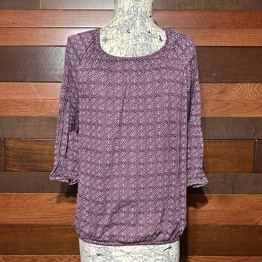 Faded Glory Women's Purple Patterned Top
